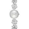 Silberfarbene Uhr mit Monogramm-Gliederarmband