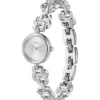Silberfarbene Uhr mit Monogramm-Gliederarmband