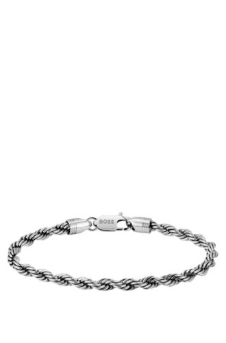 Silberfarbenes Armband mit Kette im Seilstil
