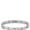 Silberfarbenes, gestreiftes Armband mit Logo-Verschluss