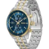 SKYTRAVELLER Zweifarbige Chronographenuhr mit blauem Zifferblatt
