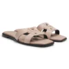 Slides aus Wildleder mit aufgesticktem Double-B-Monogramm