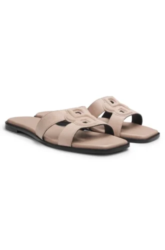 Slides aus Wildleder mit aufgesticktem Double-B-Monogramm