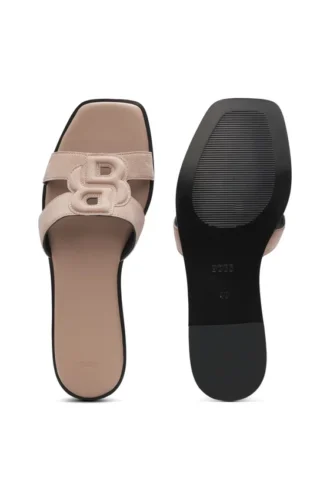 Slides aus Wildleder mit aufgesticktem Double-B-Monogramm