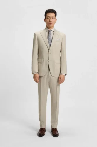 Slim-Fit-Anzug aus karierter Stretchwolle