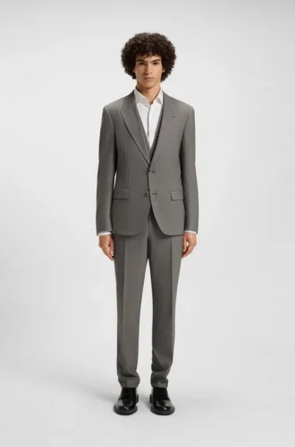 Slim-Fit-Anzug aus Stretch-Sharkskin