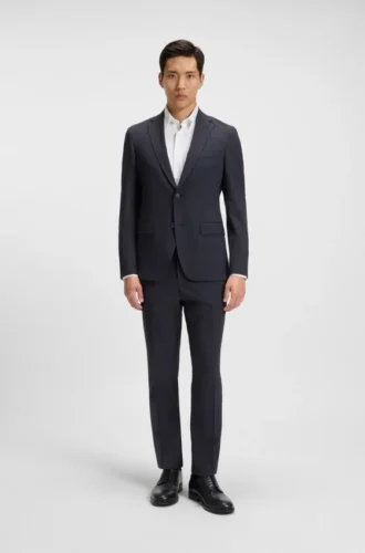 Slim-Fit-Anzug mit feinem Muster aus Stretch-Bekleidung