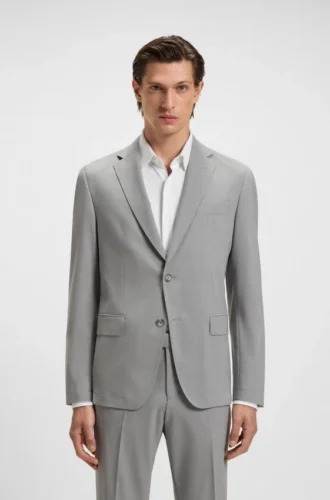 Slim-Fit-Anzug mit feinem Muster aus Stretch-Bekleidung
