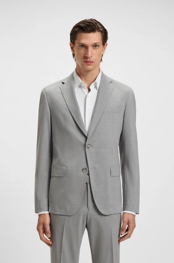 Slim-Fit-Anzug mit feinem Muster aus Stretch-Bekleidung Slim-Fit-Anzug mit feinem Muster aus Stretch-Bekleidung