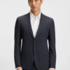 Slim-Fit-Anzug mit feinem Muster aus Stretch-Bekleidung