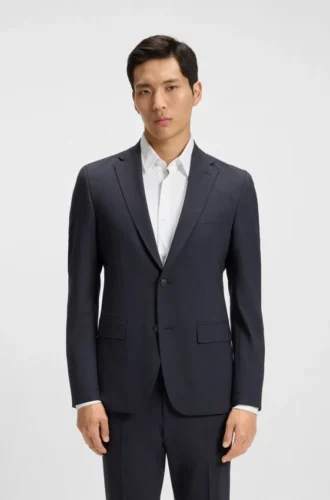 Slim-Fit-Anzug mit feinem Muster aus Stretch-Bekleidung