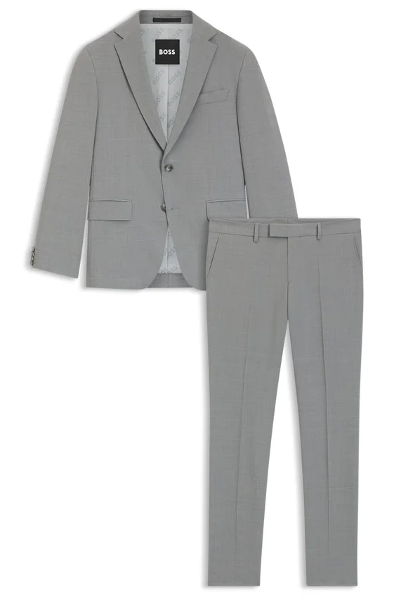Slim-Fit-Anzug mit feinem Muster aus Stretch-Bekleidung Slim-Fit-Anzug mit feinem Muster aus Stretch-Bekleidung