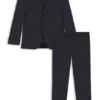Slim-Fit-Anzug mit feinem Muster aus Stretch-Bekleidung