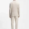Slim-Fit-Blazer aus gestreiftem Leinen und Baumwolle