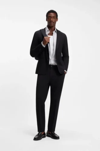 Slim-Fit-Blazer aus Jersey aus Baumwollmischung