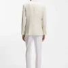 Slim-Fit-Blazer aus kariertem Leinen, Baumwolle und Seide