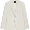 Slim-Fit-Blazer aus kariertem Leinen, Baumwolle und Seide