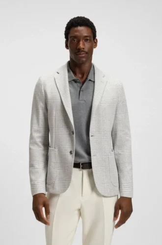 Slim-Fit-Blazer aus kariertem Stretchstoff