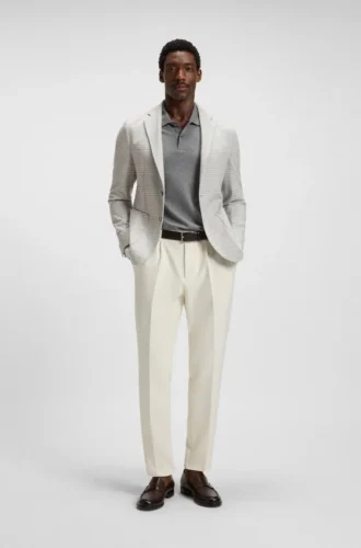 Slim-Fit-Blazer aus kariertem Stretchstoff