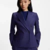 Slim-Fit-Blazer aus Twill aus Schurwolle