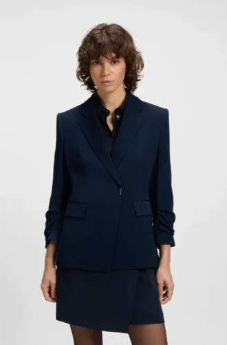 Slim-Fit-Blazer mit Druckknopfverschluss
