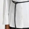 Slim-Fit-Bluse mit Kunstledergürtel