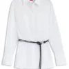 Slim-Fit-Bluse mit Kunstledergürtel