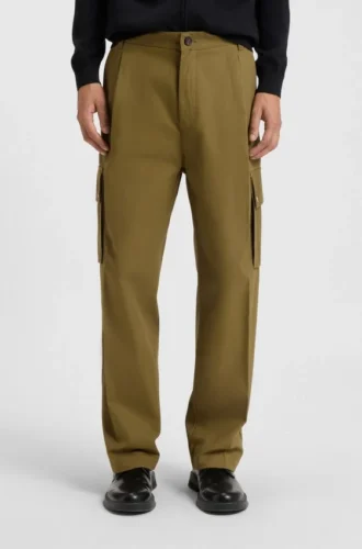 Slim-Fit-Cargohose aus merzerisierter Baumwolle