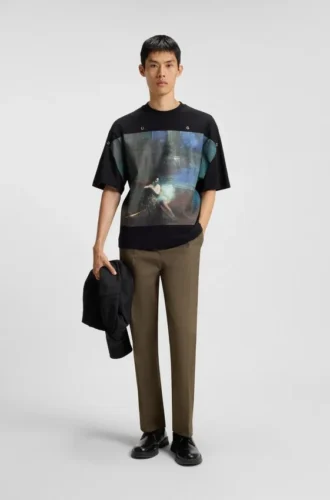 Slim-Fit-Chino aus merzerisierter Baumwolltwill