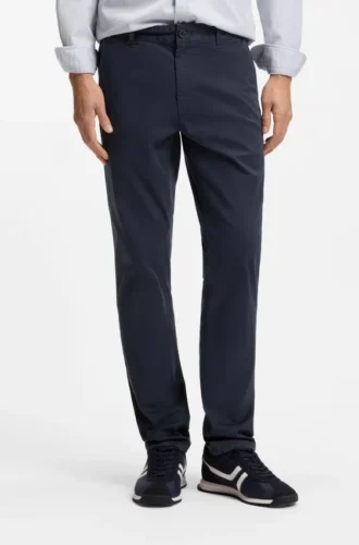 Slim-Fit-Chinos aus bedrucktem Stretch-Baumwolltwill