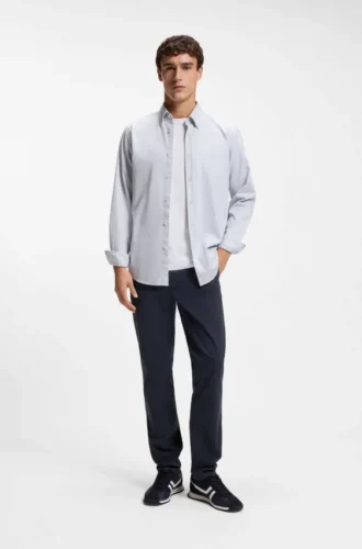 Slim-Fit-Chinos aus bedrucktem Stretch-Baumwolltwill