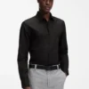 Slim-Fit-Hemd aus Baumwoll-Leinen-Jacquard