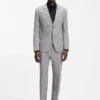 Slim-Fit-Hemd aus Baumwoll-Leinen-Jacquard