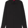 Slim-Fit-Hemd aus Baumwoll-Leinen-Jacquard