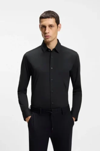 Slim-Fit-Hemd aus einer leistungsstarken Stretch-Baumwollmischung