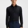 Slim-Fit-Hemd aus gebürstetem Stretch-Flanell