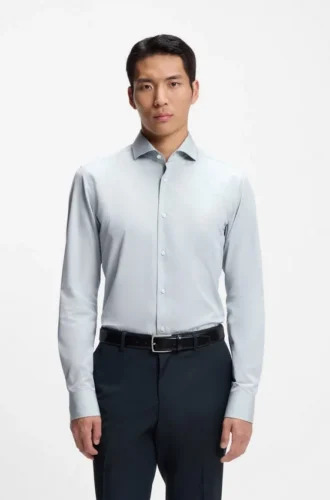 Slim-Fit-Hemd aus italienischem Baumwoll-Chambray