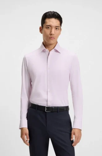 Slim-Fit-Hemd aus italienischem Performance-Stretch-Jersey