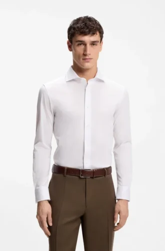 Slim-Fit-Hemd aus italienischer Baumwolle
