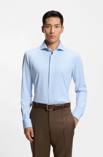 Slim-Fit-Hemd aus knitterfreier Baumwollmischung