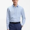 Slim-Fit-Hemd aus Leinen-Misch-Twill