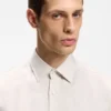Slim-Fit-Hemd aus Leinen-Misch-Twill