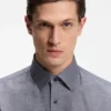 Slim-Fit-Hemd aus Leinen-Misch-Twill