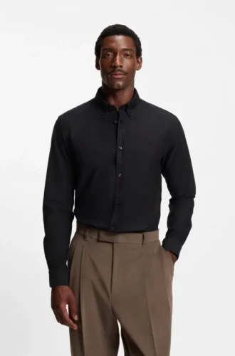 Slim-Fit-Hemd aus Oxford-Baumwolle