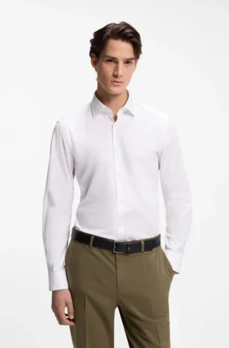 Slim-Fit-Hemd aus Oxford-Baumwolle