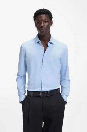 Slim-Fit-Hemd aus Performance-Stretch-Jersey