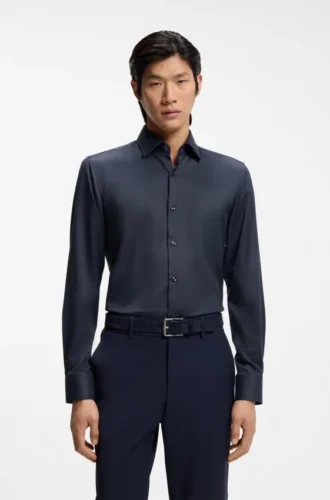 Slim-Fit-Hemd aus Performance-Stretch-Twill