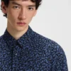 Slim-Fit-Hemd aus Popeline mit abstraktem Print