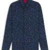 Slim-Fit-Hemd aus Popeline mit abstraktem Print