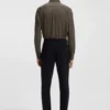 Slim-Fit-Hemd aus Stretch-Baumwolle mit Monogramm-Print
